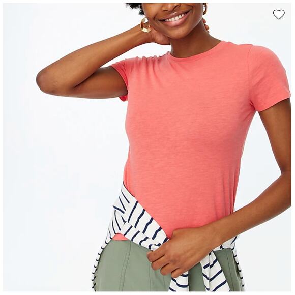 NWT J. Crew Rose Blossom Pink/Orange Vintage Cotton Crewneck Tee -SIZE XL - Picture 4 of 8